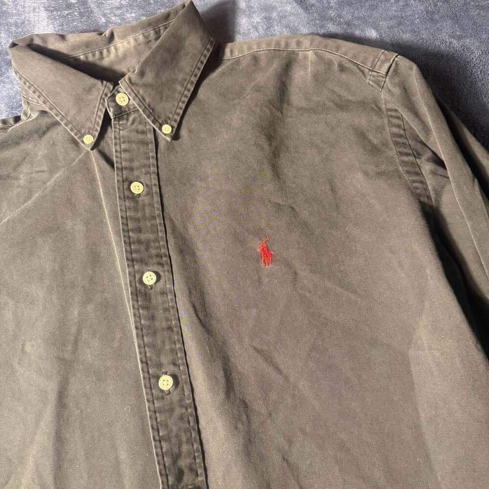 Polo Ralph Lauren Long Sleeve Button Down Shirt in Dark Green